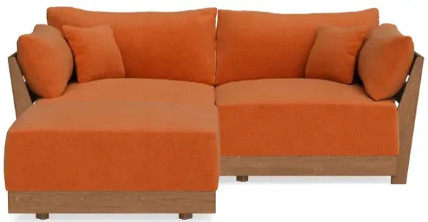 Modular Bondi Espresso 2-Seater Sectional in Terracotta | Memory Foam Blend