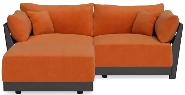 Modular Bondi Black 2-Seater Sectional in Terracotta | Memory Foam Blend
