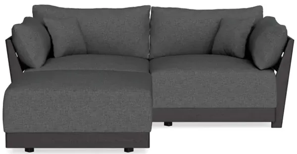 Modular Bondi Black 2-Seater Sectional in Pebble | Classic Blend