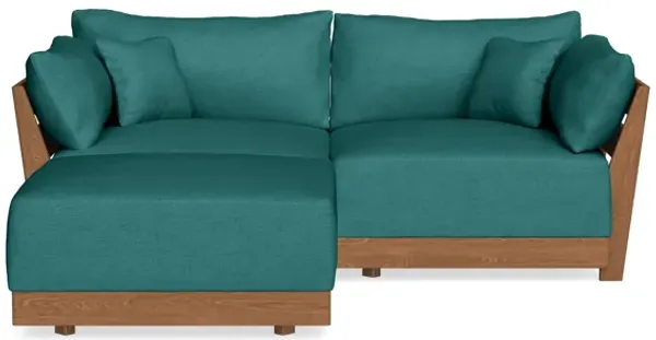Modular Bondi Espresso 2-Seater Sectional in Teal | Classic Blend