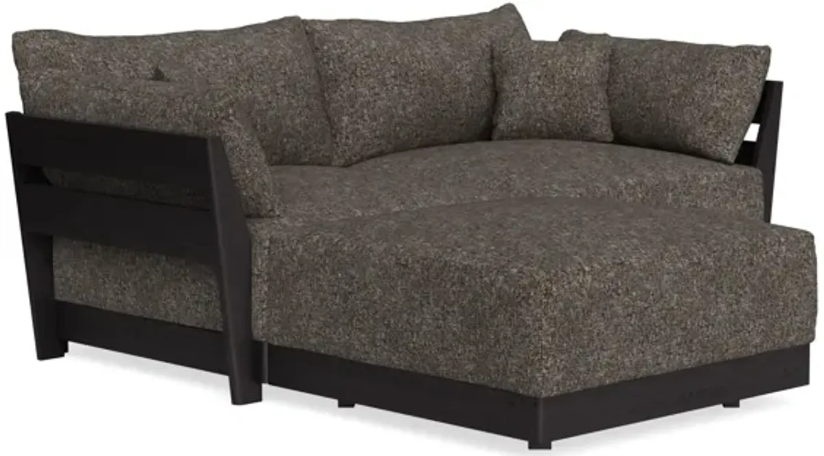 Modular Bondi Black 2-Seater Sectional in Eclipse | Memory Foam Blend