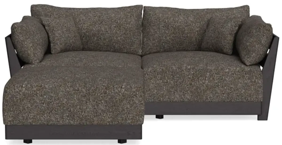Modular Bondi Black 2-Seater Sectional in Eclipse | Memory Foam Blend