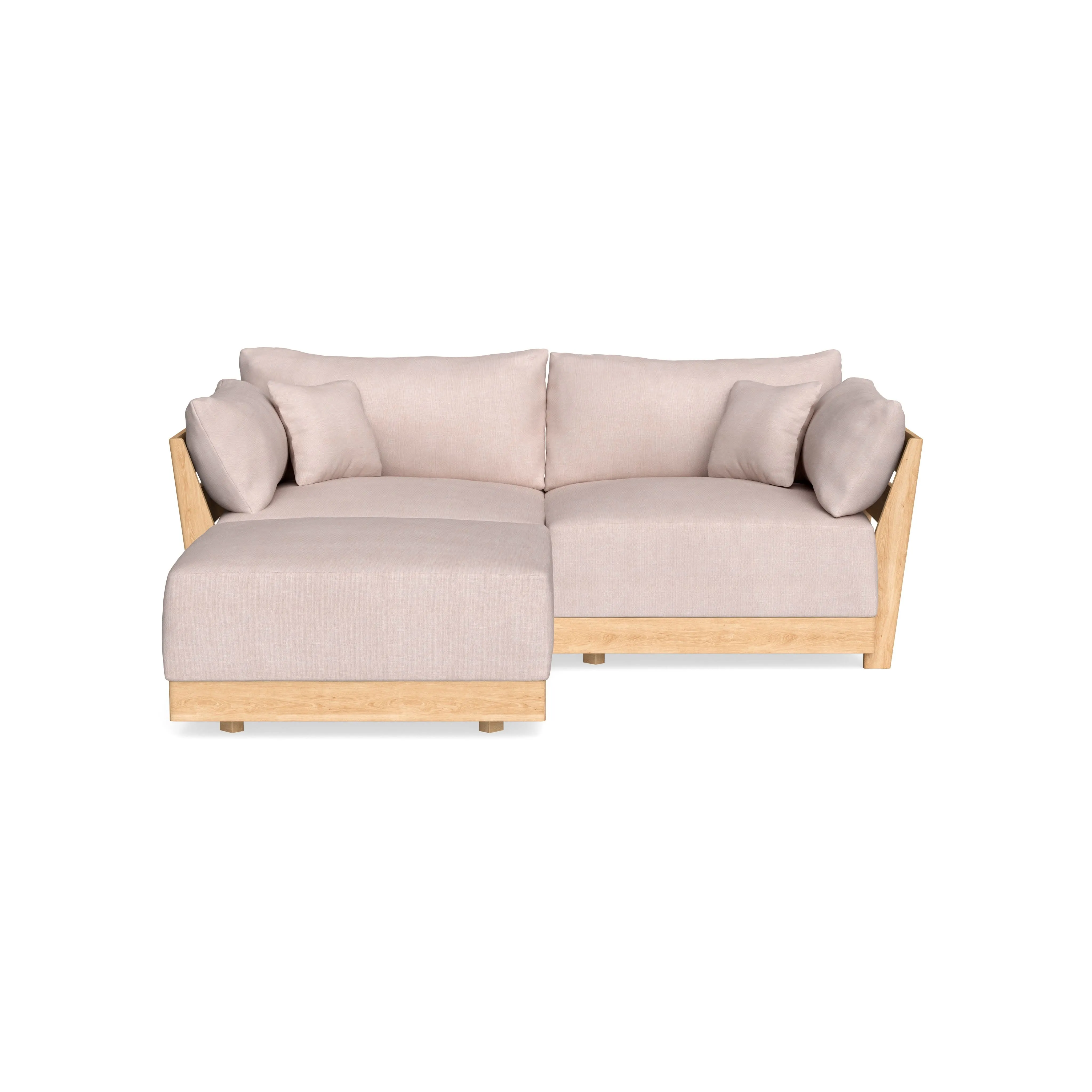 Modular Bondi Latte 2-Seater Sectional in Blush | Memory Foam Blend