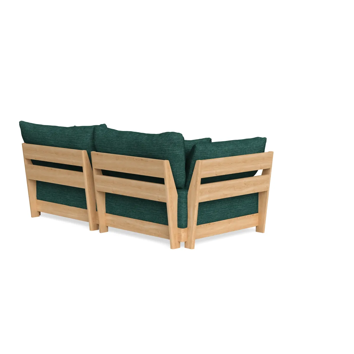 Modular Bondi Latte 2-Seater Sofa in Forest Green | Memory Foam Blend