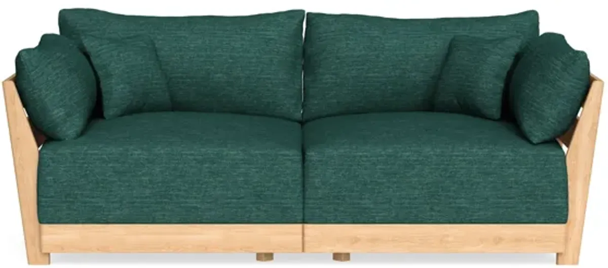 Modular Bondi Latte 2-Seater Sofa in Forest Green | Memory Foam Blend