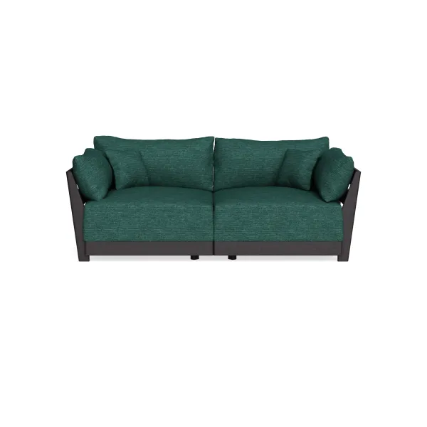 Modular Bondi Black 2-Seater Sofa in Forest Green | Memory Foam Blend
