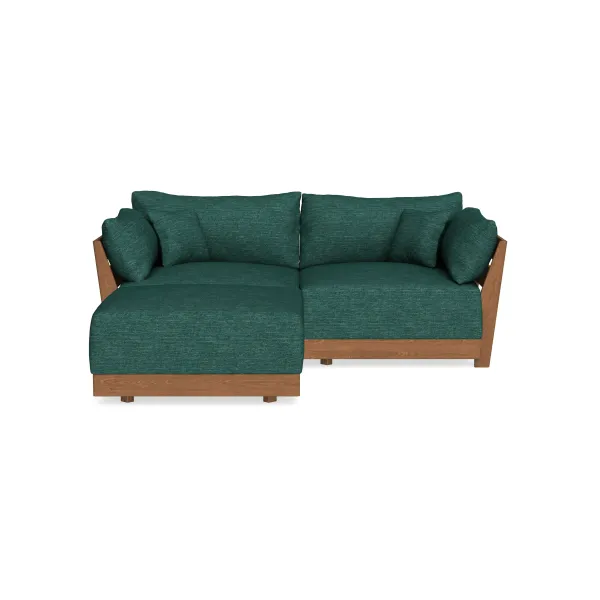 Modular Bondi Espresso 2-Seater Sectional in Forest Green | Classic Blend