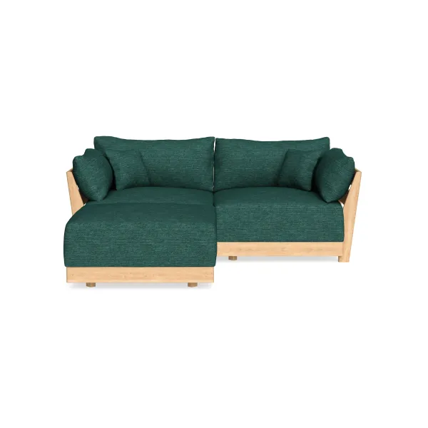 Modular Bondi Latte 2-Seater Sectional in Forest Green | Classic Blend