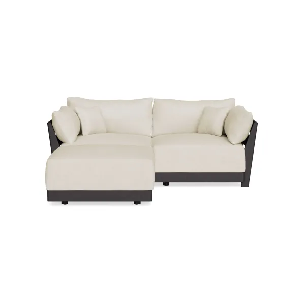 Modular Bondi Black 2-Seater Sectional in Mascarpone | Classic Blend