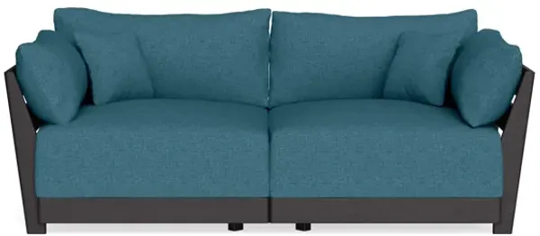 Modular Bondi Black 2-Seater Sofa in Aegean Blue | Classic Blend