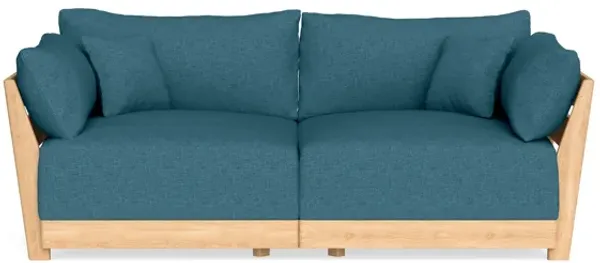 Modular Bondi Latte 2-Seater Sofa in Aegean Blue | Classic Blend
