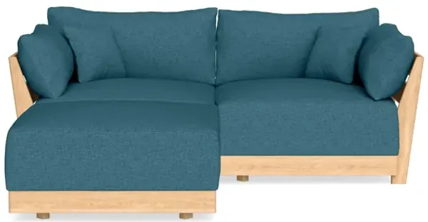 Modular Bondi Latte 2-Seater Sectional in Aegean Blue | Classic Blend