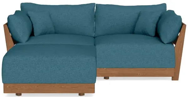 Modular Bondi Espresso 2-Seater Sectional in Aegean Blue | Classic Blend