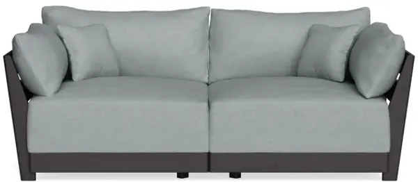 Modular Bondi Black 2-Seater Sofa in Light Steel | Memory Foam Blend