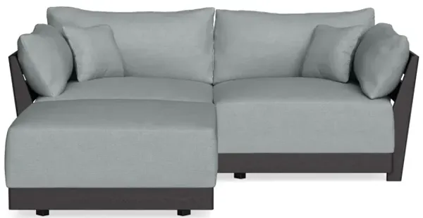 Modular Bondi Black 2-Seater Sectional in Light Steel | Classic Blend