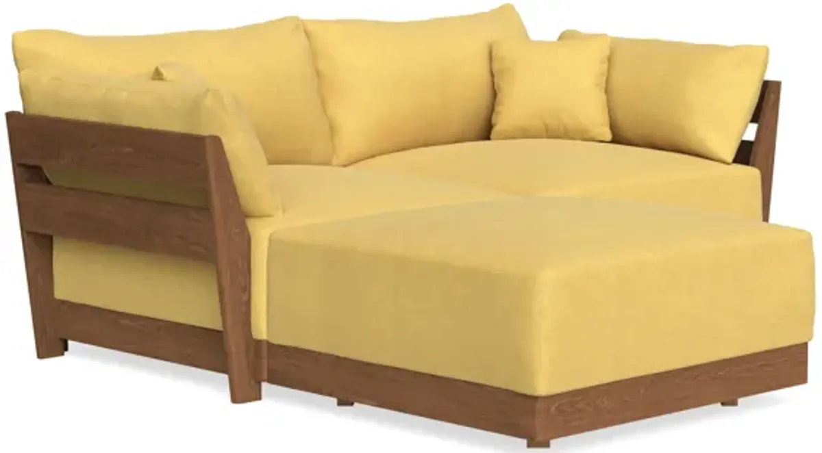 Modular Bondi Espresso 2-Seater Sectional in Goldenrod | Memory Foam Blend
