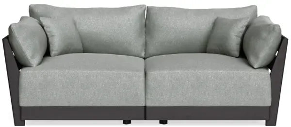 Modular Bondi Black 2-Seater Sofa in Storm Gray | Memory Foam Blend