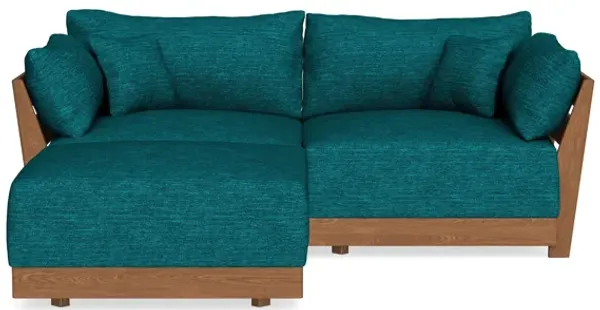 Modular Bondi Espresso 2-Seater Sectional in Marine Teal | Classic Blend