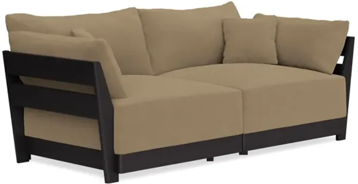 Modular Bondi Black 2-Seater Sofa in Macchiato | Memory Foam Blend