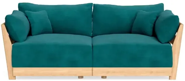 Modular Bondi Latte 2-Seater Sofa in Peacock | Memory Foam Blend