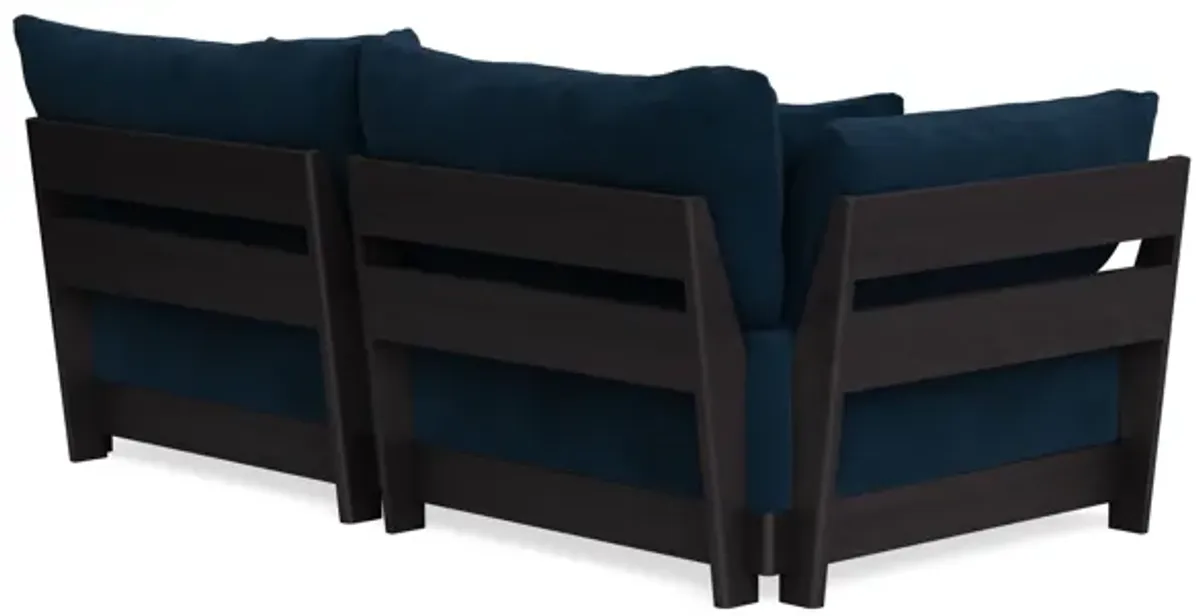 Modular Bondi Black 2-Seater Sofa in Royal Blue | Classic Blend
