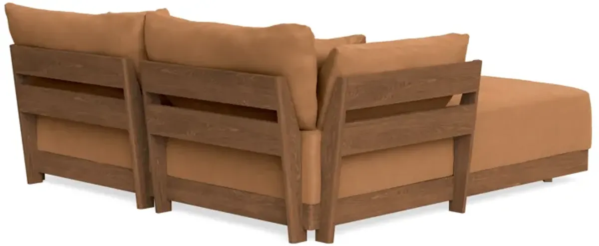 Modular Bondi Espresso 2-Seater Sectional in Cheddar | Classic Blend