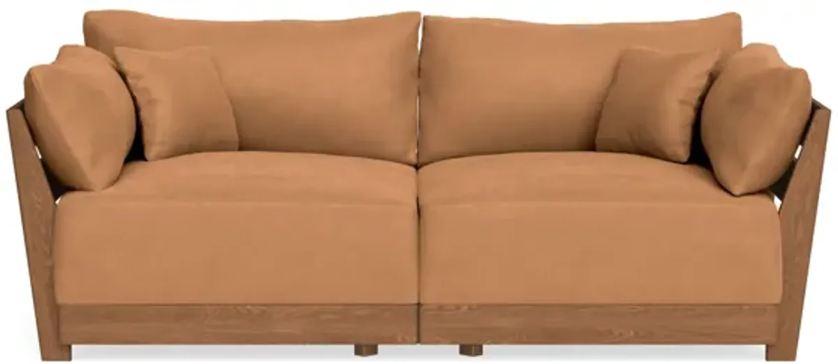 Modular Bondi Espresso 2-Seater Sofa in Cheddar | Memory Foam Blend