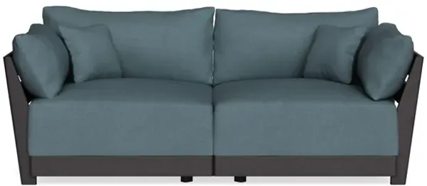 Modular Bondi Black 2-Seater Sofa in Slate Blue | Classic Blend