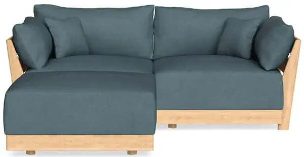 Modular Bondi Latte 2-Seater Sectional in Slate Blue | Classic Blend