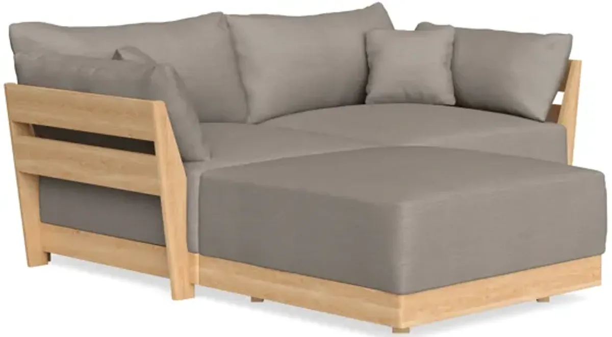 Modular Bondi Latte 2-Seater Sectional in Cinder Gray | Memory Foam Blend