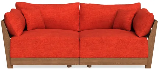 Modular Bondi Espresso 2-Seater Sofa in Poppy Orange | Classic Blend