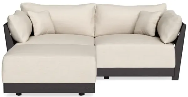 Modular Bondi Black 2-Seater Sectional in Seashell | Classic Blend