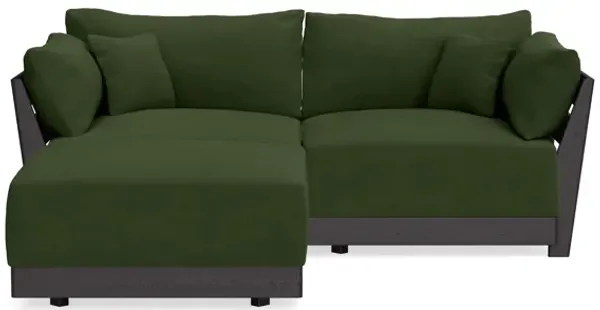 Modular Bondi Black 2-Seater Sectional in Tuscan Green | Classic Blend