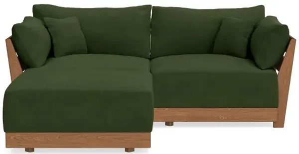 Modular Bondi Espresso 2-Seater Sectional in Tuscan Green | Memory Foam Blend