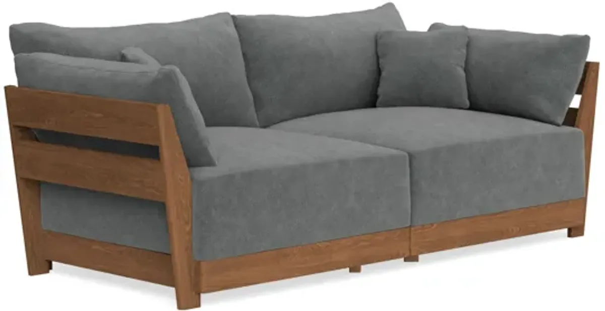 Modular Bondi Espresso 2-Seater Sofa in Chimney Gray | Memory Foam Blend