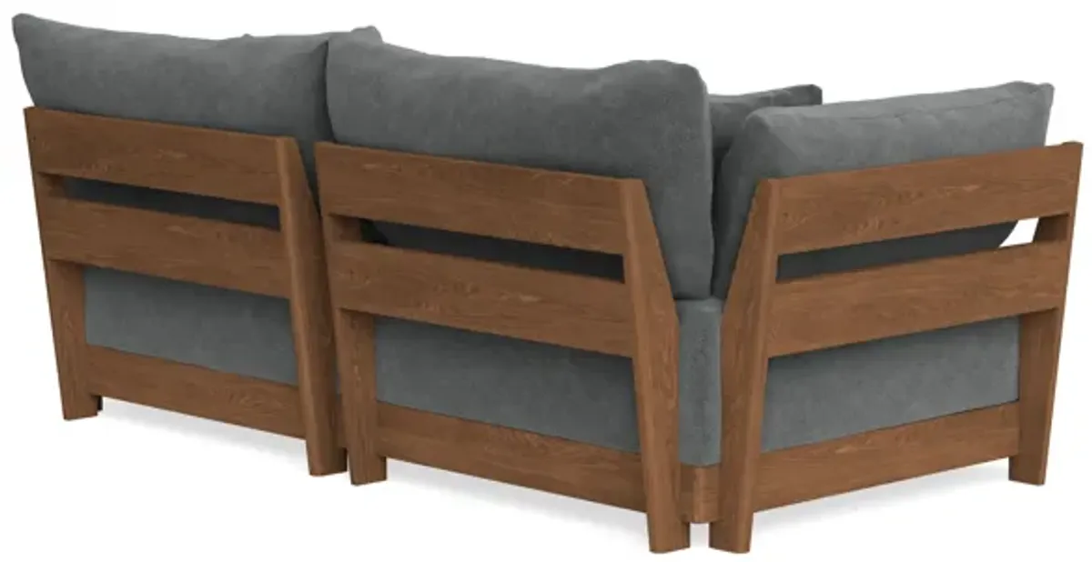 Modular Bondi Espresso 2-Seater Sofa in Chimney Gray | Memory Foam Blend