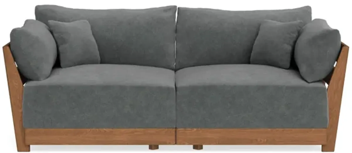 Modular Bondi Espresso 2-Seater Sofa in Chimney Gray | Memory Foam Blend