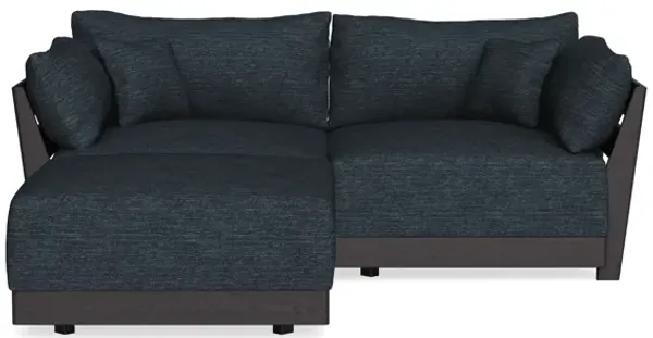 Modular Bondi Black 2-Seater Sectional in Baltic Blue | Classic Blend