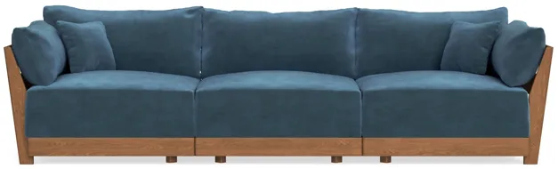 Modular Bondi Espresso 3-Seater Sofa in Oxford Blue | Memory Foam Blend