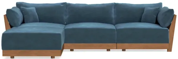 Modular Bondi Espresso 3-Seater Sectional in Oxford Blue | Memory Foam Blend