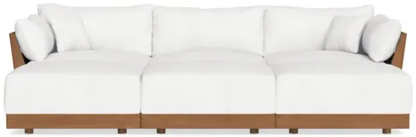 Modular Bondi Espresso 3-Seater Daybed Sofa Sectional in Snow | Classic Blend