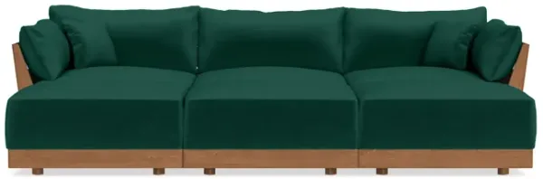 Modular Bondi Espresso 3-Seater Daybed Sofa Sectional in Evergreen | Memory Foam Blend