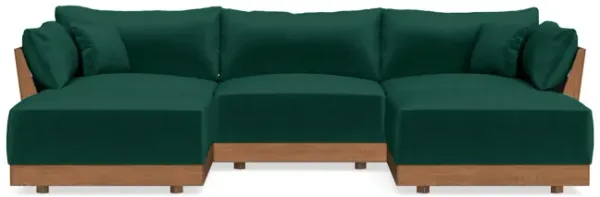 Modular Bondi Espresso 3-Seater U-Sectional in Evergreen | Memory Foam Blend