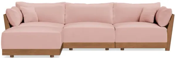 Modular Bondi Espresso 3-Seater Sectional in Powder Pink | Classic Blend