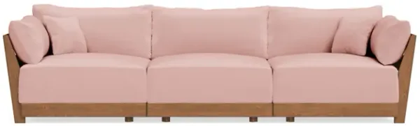 Modular Bondi Espresso 3-Seater Sofa in Powder Pink | Memory Foam Blend