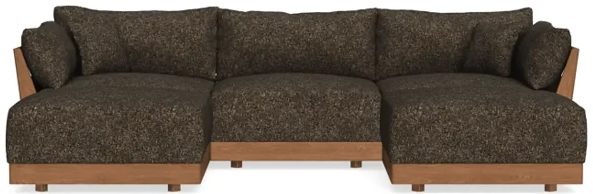 Modular Bondi Espresso 3-Seater U-Sectional in Phantom | Memory Foam Blend