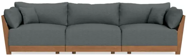Modular Bondi Espresso 3-Seater Sofa in Stone | Memory Foam Blend