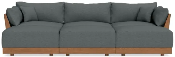 Modular Bondi Espresso 3-Seater Daybed Sofa Sectional in Stone | Memory Foam Blend