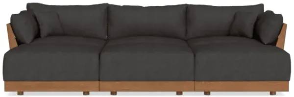 Modular Bondi Espresso 3-Seater Daybed Sofa Sectional in Slate Gray | Memory Foam Blend