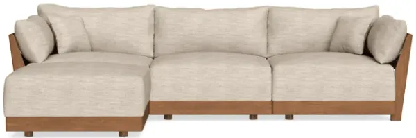 Modular Bondi Espresso 3-Seater Sectional in Wheat | Memory Foam Blend